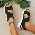 thumbnail image 3 of KBODIU Sandals Women Athletic Comfortable Outdoor Sandals with Arch Support Walking Sandals for Women New Style Sandals Woven Mesh Flat Beach Casual for Spot/Beach/Travel/Home Black 41, 3 of 7