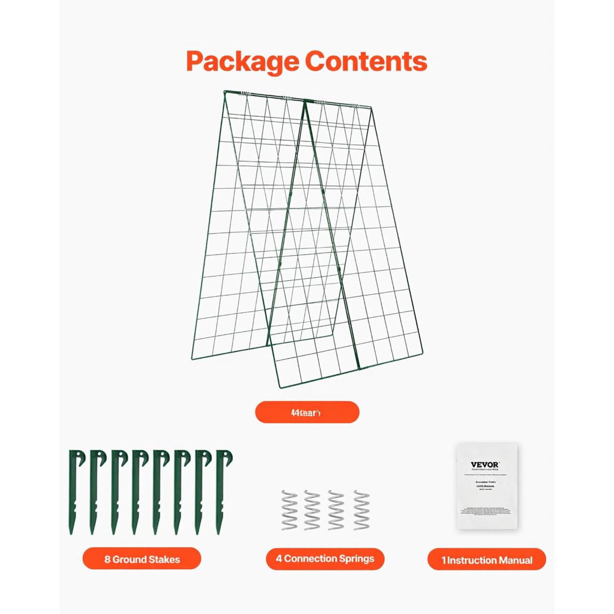 46" Foldable A-Frame Cucumber Trellis, Metal Garden Climbing Plant Support for Raised Beds, Tomatoes, Squash, and Vegetables