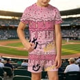 thumbnail image 2 of WhouRiu Boys Girls Summer Casual Outfits Kids Unisex Short Sleeve Ice Cream Graphic Tees Shorts Sets, 2 of 4