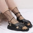 thumbnail image 4 of Dalrosia Women Girls Lace Socks Sheer Loose Socks Decorated Mesh Tulle Socks Transparent See Through Lace Slouch Socks, 4 of 6