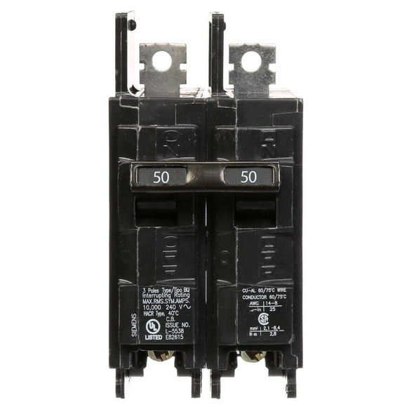 BQ2B050 - Siemens 50 Amp Double Pole 120/240V BQ Bolt-On Circuit Breaker