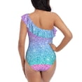 thumbnail image 5 of Easygdp Multicolor Glitter Women's One Shoulder Ruffle Monokini Bathing Suits with Removable Chest Pad, Quick Drying - X-Large, 5 of 8