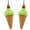 Green-2PCS, variant on Christmas Ice Cream Cone Hanging Ornaments, Resin Dessert Ice Cream Sculpture Figurine Pendant for Home Party Xmas Tree Decor