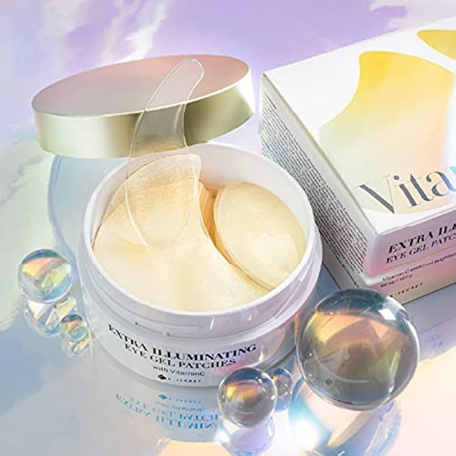 Parches de gel para ojos KSECRET extra iluminadores, 60 unidades con VITAMINA C