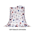thumbnail image 3 of CaiYueKe 4th of July Throw Blanket American Flag Blue and Red Stars Throw Blankets Memorial Day Independence Day Patriotic Lightweight Cozy Flannel Blanket for Couch Sofa Bed Home Decorations, 3 of 7