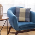 thumbnail image 6 of Plutus Brands Blue Plutus Squares Plaid Luxury Throw Pillow 20 in x 20in, Double Sided 20" x 20", 6 of 9