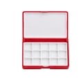 thumbnail image 1 of Mini paleta de acuarelas de 12 compartimentos con tapa, bandeja portátil para acuarelas. Rojo, 1 of 8