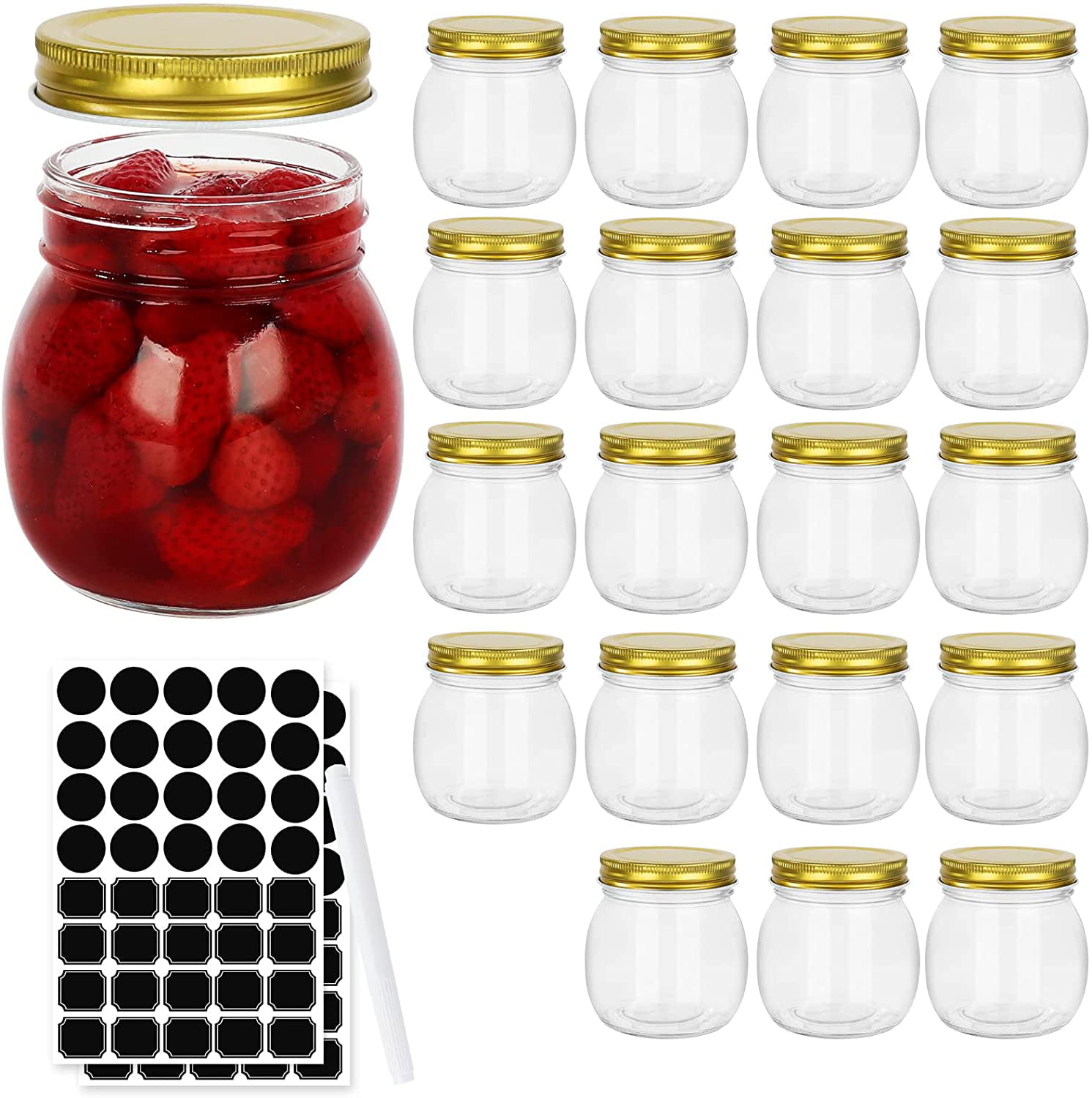 Details about   Clear Glass Jelly Jam Jar Red Gingham Round Metal Lid 4" 6oz 