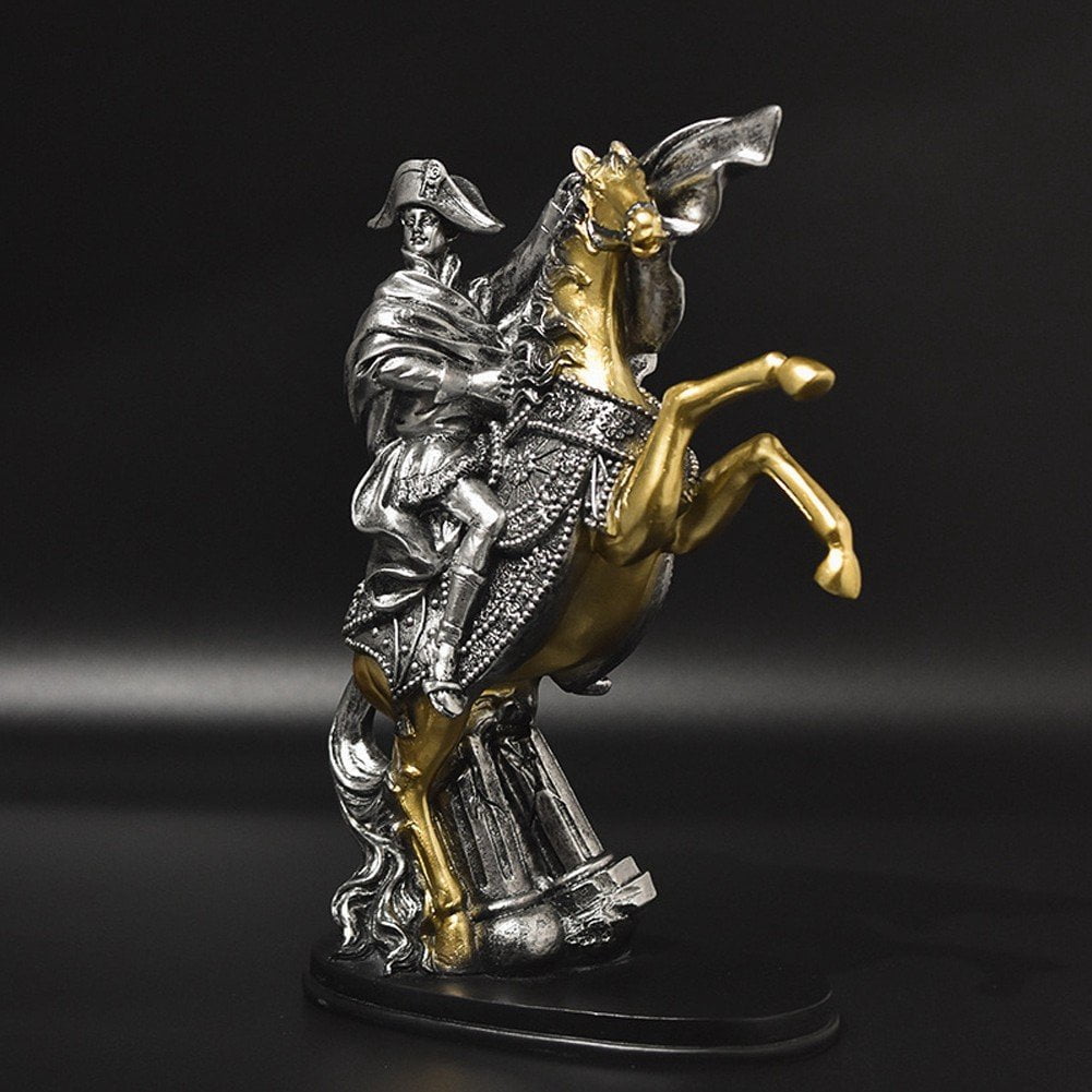 Hzzsbu Knight Statue Decoration Resin Napoleon Knight Equestrian Ornament Figurine For Indoor Desktop Office Bookshelf Decoration