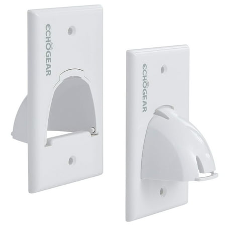 ECHOGEAR White In Wall Cable Hider For Wall Mount TV - Single Gang Pass Through Pair With Drywall Brackets Included - Manage 8 Low Voltage Cords Behind The Wall - Quick Install With Wall Template