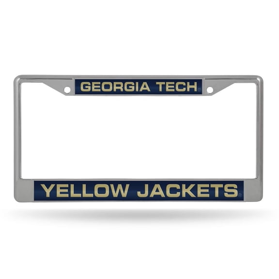 Georgia Tech Yellow Jackets Chrome Metal Laser Cut License Plate Frame