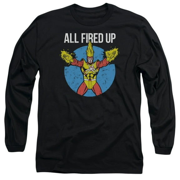 JLA Justice League Firestorms Party Long Sleeve Adult 18/1 T-Shirt Black