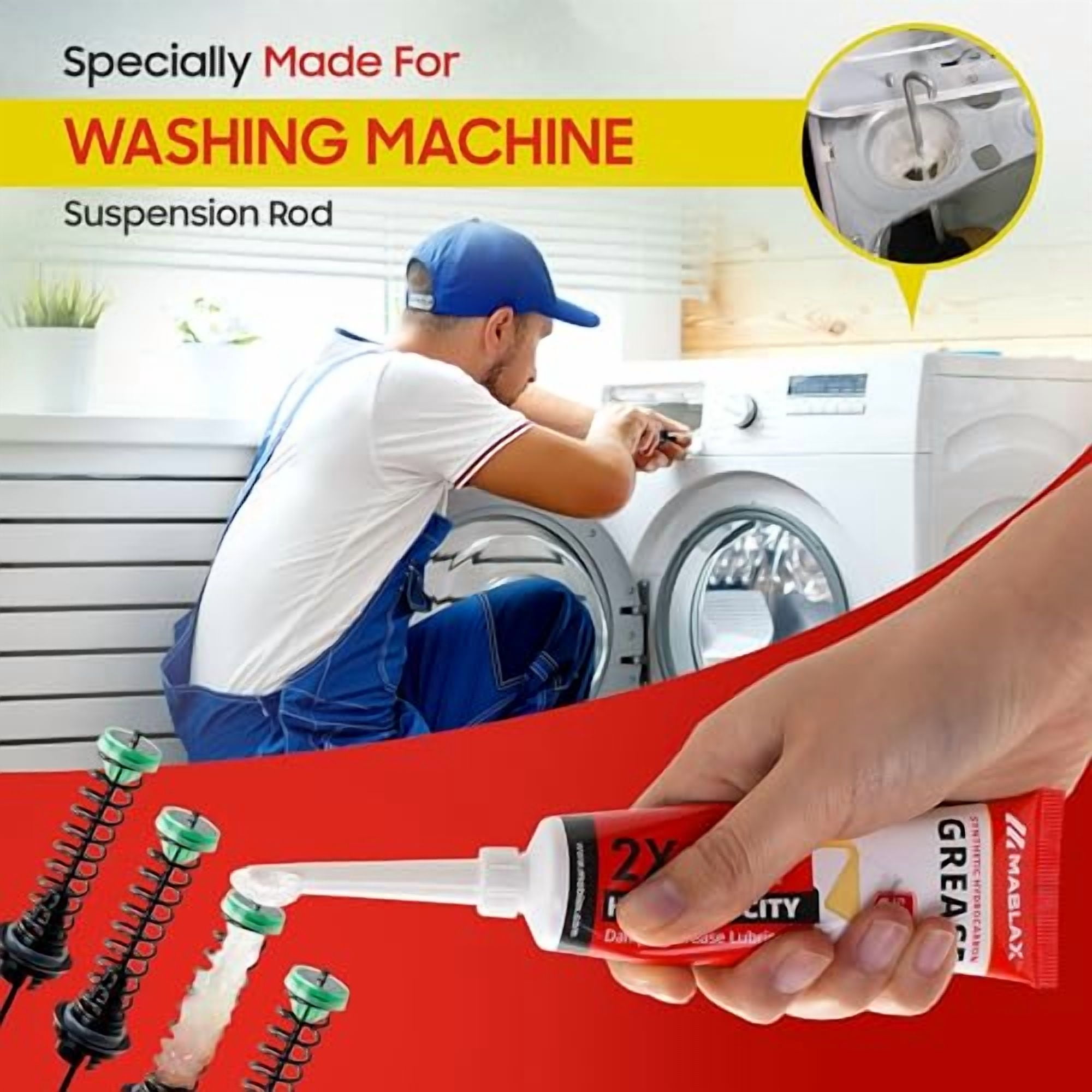 Damping Grease Washing Machine Suspension Rod 50g - Medium-Viscosity Lubricant for Suspension Rods, Toilet Seats, Car Doors, Cameras & Joystick | Dampening Grease Washing Machine