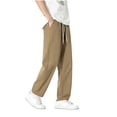 thumbnail image 6 of Men's Golf Hiking Pants Dress Pants Wrinkle Free Flat Front Side Pockets Stretch Straight Leg Casual Work Travel Pants with Elastic Waist Slacks Big and Tall Size M-4XL Yellow, 6 of 8