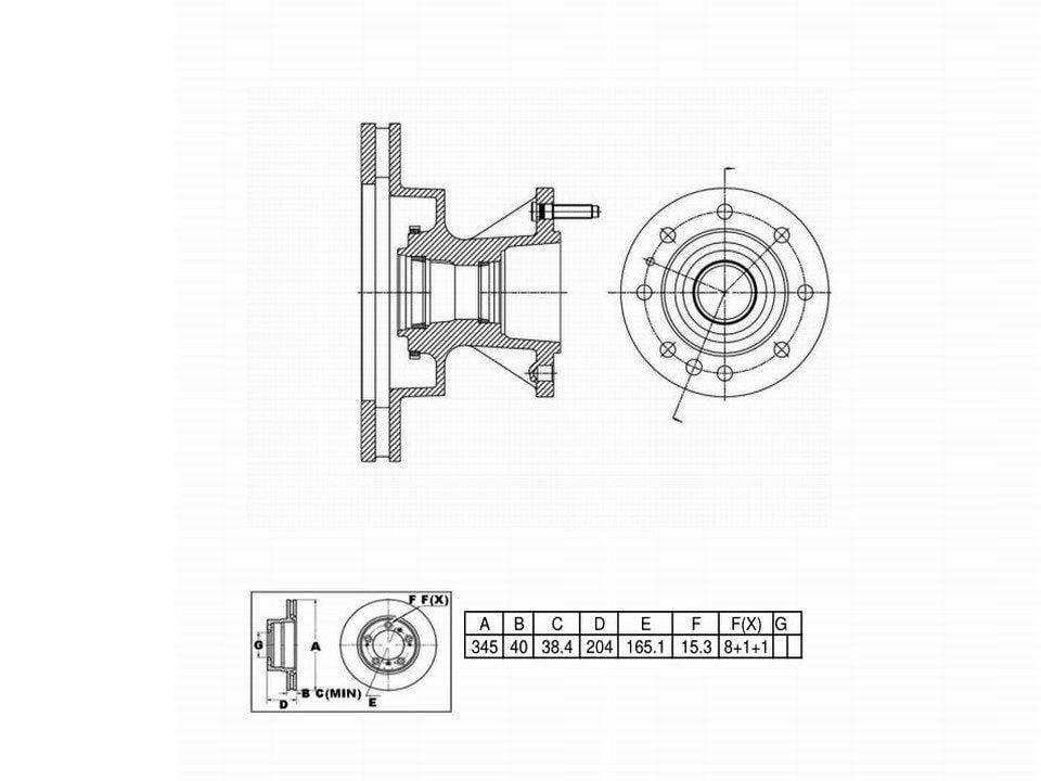 Winstop Brake Rotor and Hub Assembly, Front WS251323, Ford E-350 Super Duty 2023-2008
