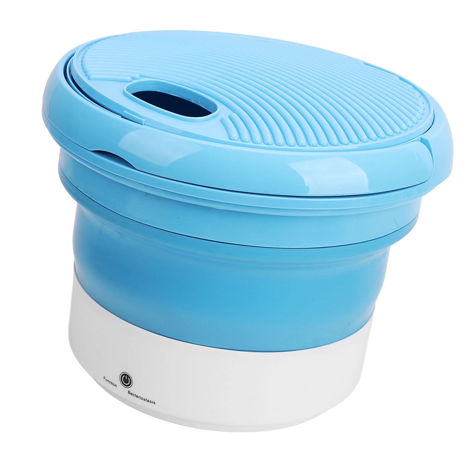 Suodoka Portable Foldable Washing Machine Small Laundry Washer For Underwear Trousers Socks Blue Folded Height 4.33 inches / 11 cm Unfolded 12.6 inches / 32 cm Easy Storage Top Load Design