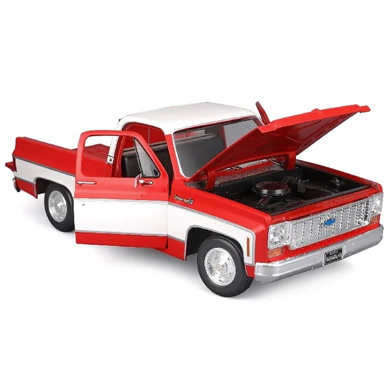 ミニカー k.a1974 Chevrolet C10 Nova SS 1974 Chevrolet C10 Cheyenne Super Pickup Truck Red and White