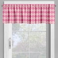 thumbnail image 4 of Ambesonne Geometric Rhombus Valance & Curtain, Feminine Argyle, 55"x30", Pink and Blush, 4 of 7