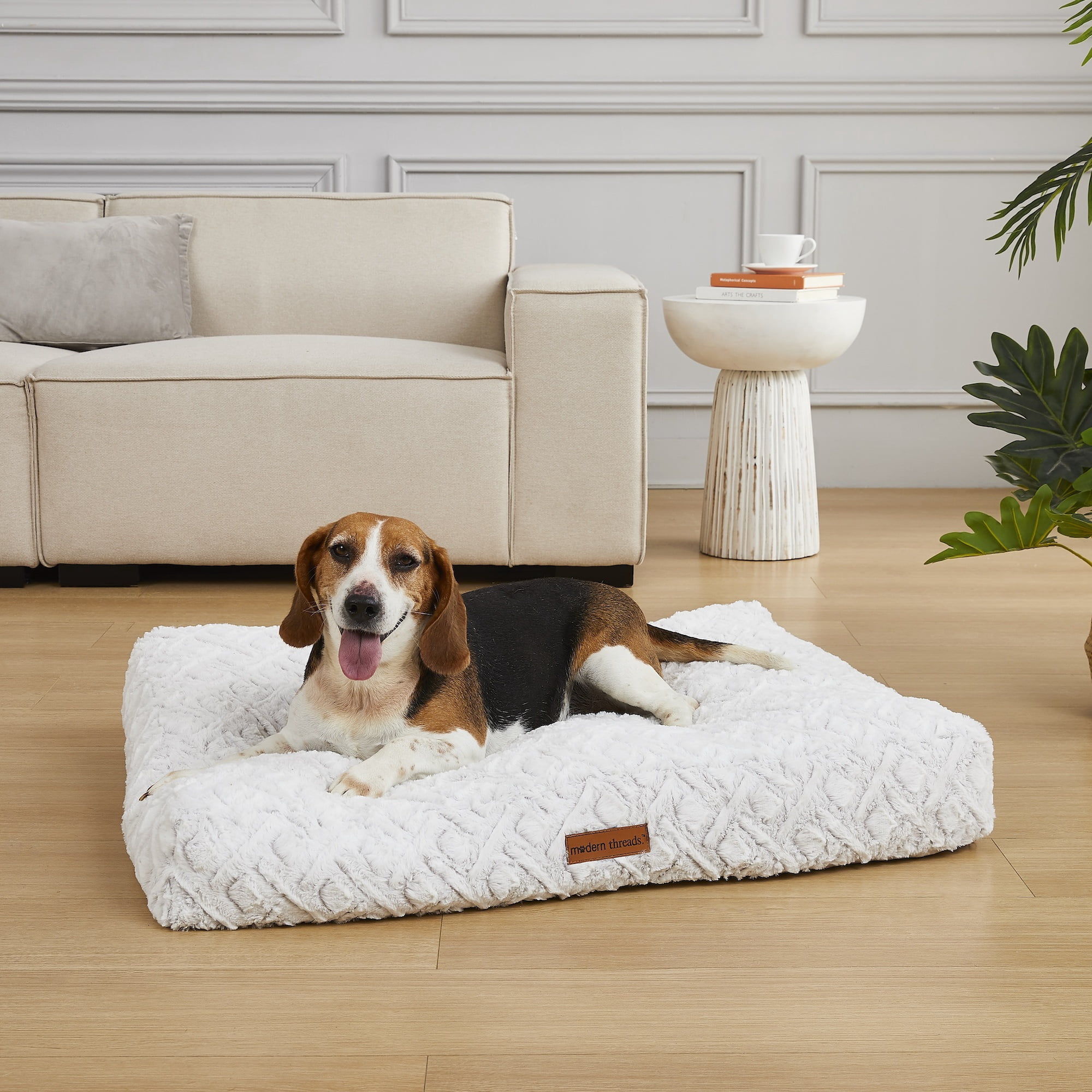 Modern Threads Ultra Plush Orthopedic Memory Foam Pillow Bed for Large Dogs with Supportive Filling, Grey