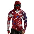 thumbnail image 2 of Domuza Men's Upf 50+ Fishing Shirts American Flag Print Long Sleeve Protection Sun Hoodie Summer Outdoor Hiking Running Rash Guard Top Hot Pink S, 2 of 4