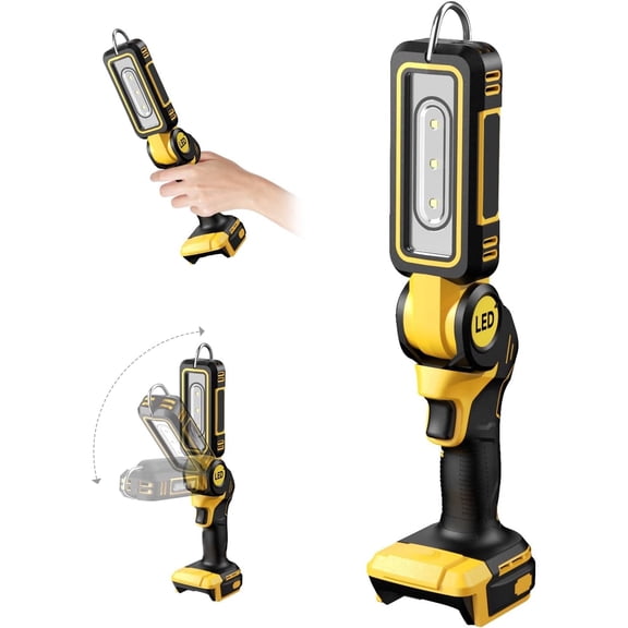 Kzreect 1200LM Foldable Portable LED Work Light Compatible with Dewalt 20V Battery, Outdoor Camping & Construction Site Light, Tool Only