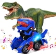 thumbnail image 2 of Dinosaur Toy HUOGUO Automatic Dino Cars con música y LED 3+ Blue, 2 of 5
