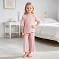 thumbnail image 4 of Bamboo Viscose Toddler Girls Kids Pajama Sets Snug fit Long-Sleeve Softness Sleepwear Pjs Jammies,moisture-wicking 6-12 Months 12-24 Months 2t 3t 4t 5t 6t 7t 8t 9t Children 7-8 Years, 4 of 6