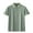 Green-1, variant on Men's Cotton Linen Henley Shirt Short Sleeve Casual Summer Band Collar Beach T-Shirts Button-up Solid T-Shirt