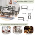 thumbnail image 5 of Harper & Bright Designs Farmhouse Counter Height Dining Table Set for 6, Wood Rectangular Table with Shelf and 4 Chairs & Bench for Dining Room, Gray, 5 of 13