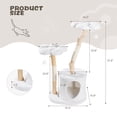 thumbnail image 3 of Sennaux Flower Cat Tree Tower for Indoor Cats  with Scratching Posts, Plush Perches, Solid Wood, 37.8", White, 3 of 8
