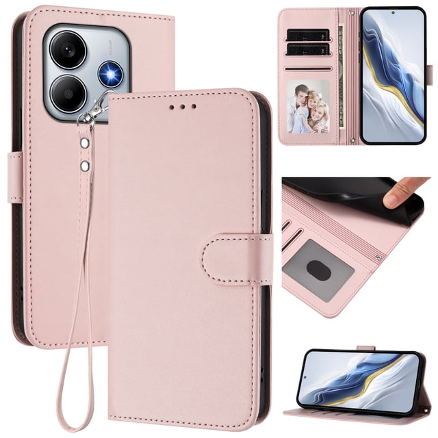 Funda Cartera GANGXUN para Xiaomi POCO M7 Pro 5G – Cierre Magnético, Protección RFID, Correa Desmontable, Compatible con Carga Inalámbrica