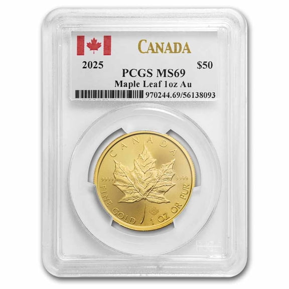 2025 Canada 1 oz Gold Maple Leaf MS-69 PCGS