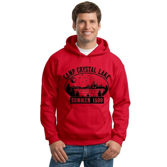 P&B Camp Crystal Lake Halloween Parody Costume Hooded Sweatshirt, L, Red