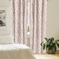 thumbnail image 2 of Ambesonne Cherry Blossom Curtains, Random Flourish, Pair of 28"x84", Coral Pale Green Brown, 2 of 5