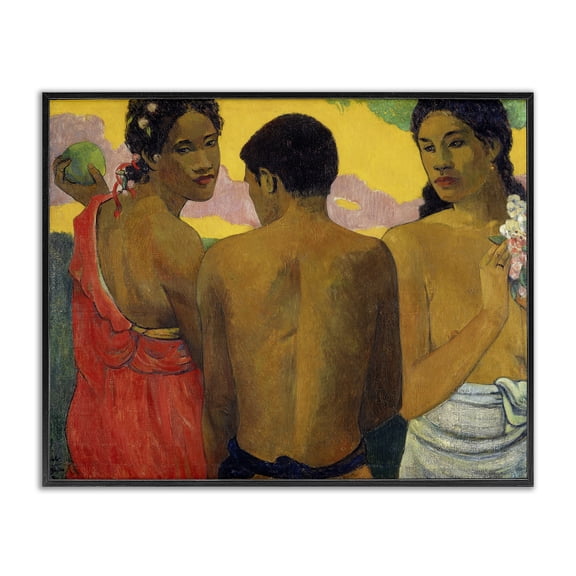 Stupell Industries Eclectic Three Tahitians Classical Black Framed Giclee Art, 14 x 11, by Paul Gauguin