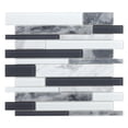 thumbnail image 1 of Ice Gray and White 11.97 in x 10.55 in x 5 mm Glass&Stone Peel and Stick Wall Mosaic Tile (5.26 sq.ft/Case), 1 of 4