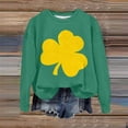 thumbnail image 2 of XIAOCHA Women St. Patrick's Day Graphic Sweatshirt Oversized Fit Green Yellow Shamrock Pullover Top Casual Holiday Wear Sweatshirts Green, 2 of 3