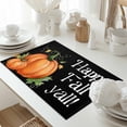 thumbnail image 5 of Orange Pumpkin Placemats Set of 8 Black Happy Fall Yall Heat Insulated Linen Place Mats, Washable Stain-Proof Table Mats for Dining Tables Holiday Decor 13x19inch, 5 of 9