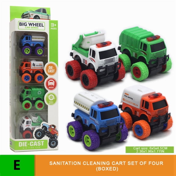 KYAIGUO Baby Kids Truck Car Toys 4PCS Toddler Alloy Metal Fire Truck Playset Vehicle Toys Learning Mini Construction Car Toys for Boys Girls 3 Years Old