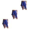 thumbnail image 4 of Qarigey Poliéster Niñas Plegable Casual Bohemio Romántico Verano Vacaciones Compras Citas Playa Jugando Faldas Azul Type1 NO1, 4 of 6
