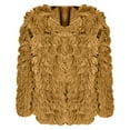 thumbnail image 5 of Fuzzy Jacket, Comdrip Women's Solid Plush Coat Temperament Long Sleeve Cardigan Warm Top Faux Fur Jacket Yellow S, 5 of 5