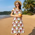 thumbnail image 4 of Uemuo Santa Claus bells Print Womens Summer Dress Casual Swing Short Sleeve Sundresses Beach A-line Shift Dress, 4 of 6