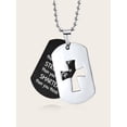 thumbnail image 3 of Inspirational Cross Dog Tag Necklace for Men -Meaningful Bible Verse Jewelry, Thoughtful Religious Gift for Boys, 3 of 6