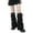 Black, variant on GRABLOOM Women Winter Padded Puffer Leg Warmers for Outdoor Work and Sports Adjustable Drawstring Flared Boot Covers Long Socks