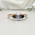 thumbnail image 6 of HeartsAndYou 1ct Engagement Ring for Women Emerald Cut Moissanite Accent Trilogy 18k Yellow Gold Over Silver, 6 of 9