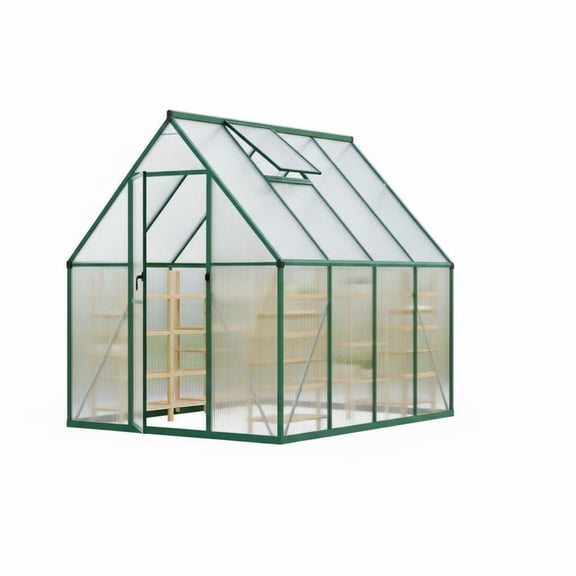 Garvee Walk-in Greenhouse, 88.19 x 66.54 x 76.77", Ventilation with Integrated Roof Vent, Green