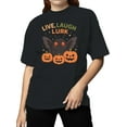 thumbnail image 2 of Live Laugh Lurk Moth and Pumpkins Women's T-shirt, 2 of 3