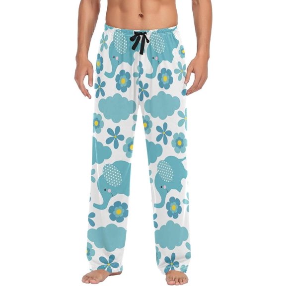 GZHJMY Elephant Pajama Pants for Men, Lounge Pants Lightweight Men Pajama Bottoms with Drawstring Pockets, Christmas New Year Birthday Gifts, Small