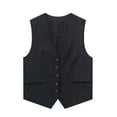 thumbnail image 1 of CHOK Hauts pour Femmes Gilet en Lin Mélangé Décontracté pour Femmes 2023 Rose, 1 of 5