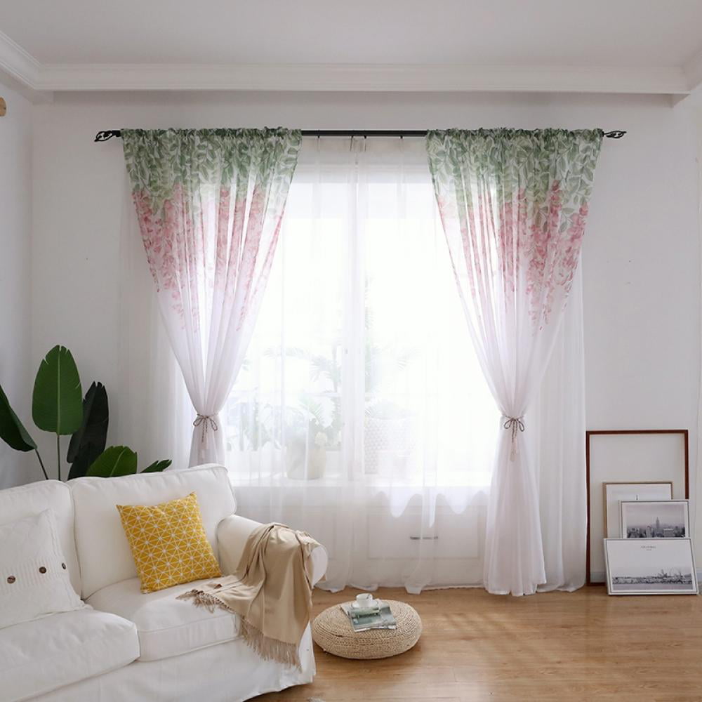 Flower Curtain Yarn Tulle Furniture Cover Living Window Screening Home Decor US 
